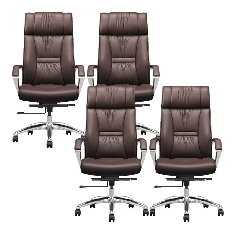 Contemporary Leather Managers Chair Padded Arms Desk Chair for Office