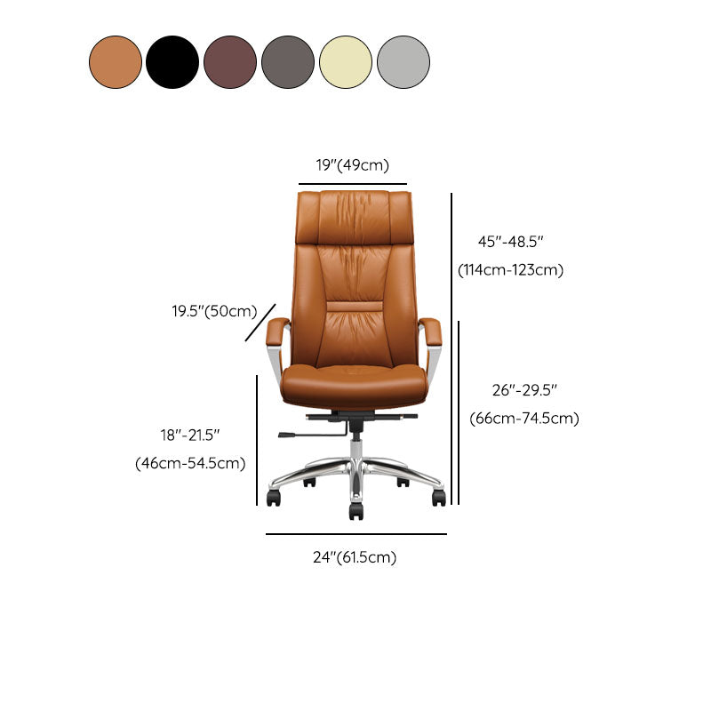 Contemporary Leather Managers Chair Padded Arms Desk Chair for Office