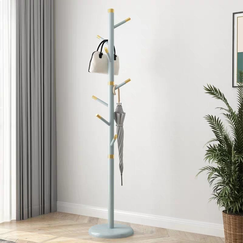 Modern Wood Entryway Coat Rack Free Standing Hall Tree with 7 Hooks