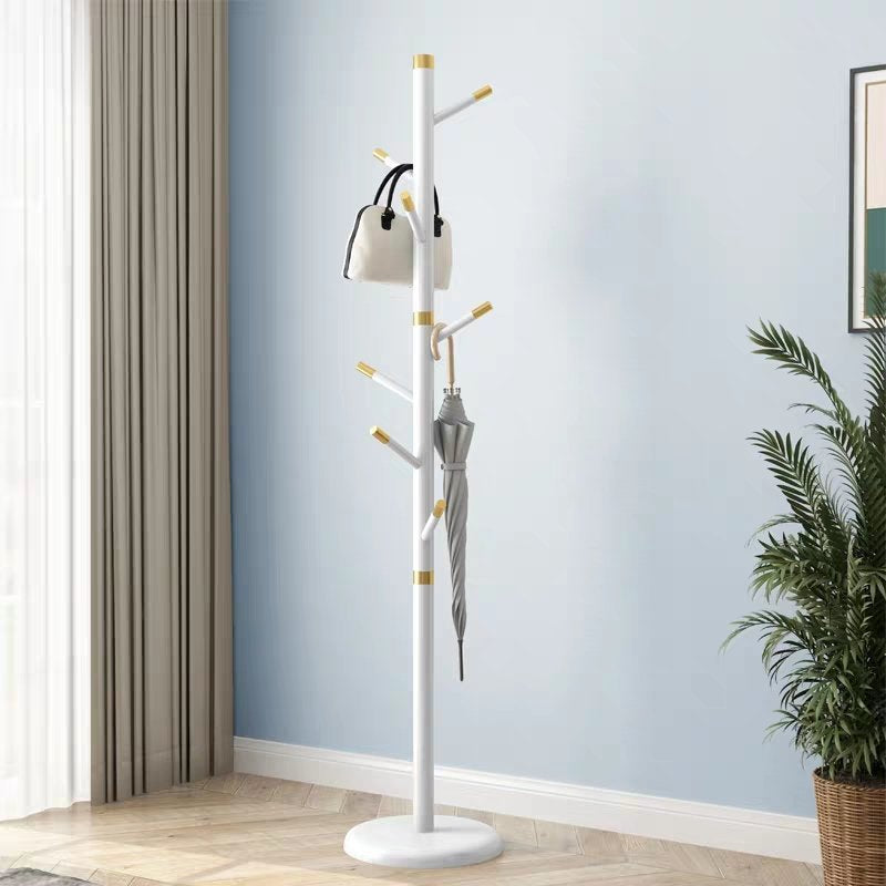 Modern Wood Entryway Coat Rack Free Standing Hall Tree with 7 Hooks