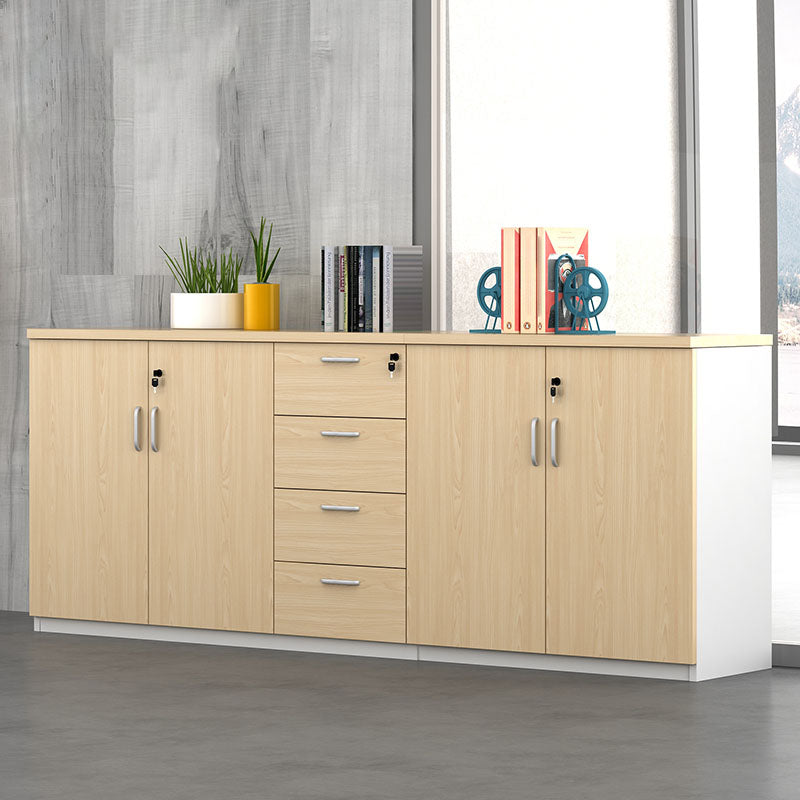 Modern File Cabinet Solid Wood Lateral File Cabinet with Storage Shelves