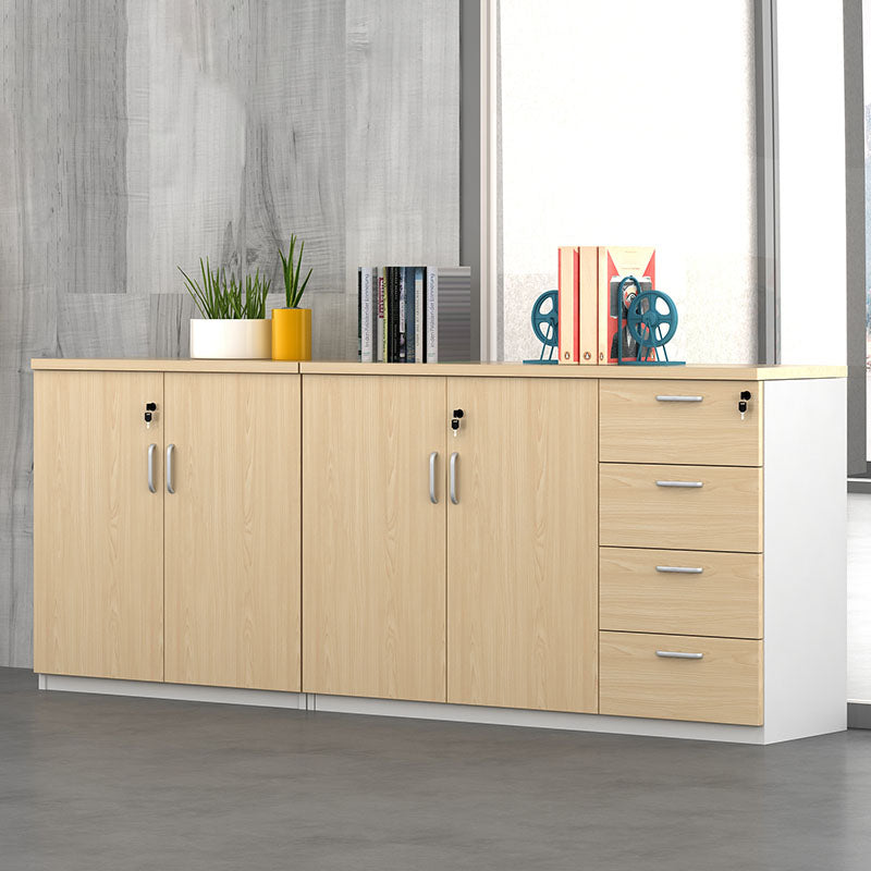 Modern File Cabinet Solid Wood Lateral File Cabinet with Storage Shelves