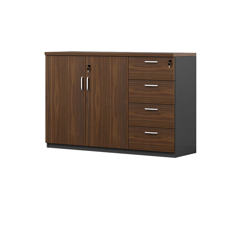 Modern File Cabinet Solid Wood Lateral File Cabinet with Storage Shelves