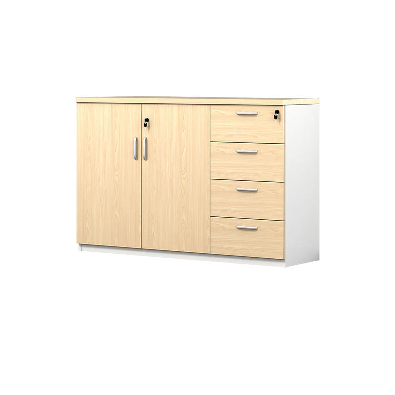 Modern File Cabinet Solid Wood Lateral File Cabinet with Storage Shelves