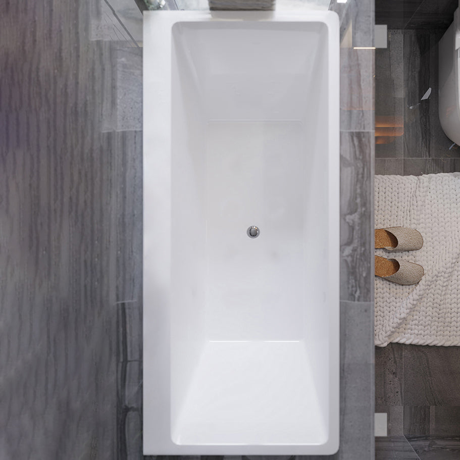 Acrylic Drop in Rectangular Bath Modern Soaking White Bathtub