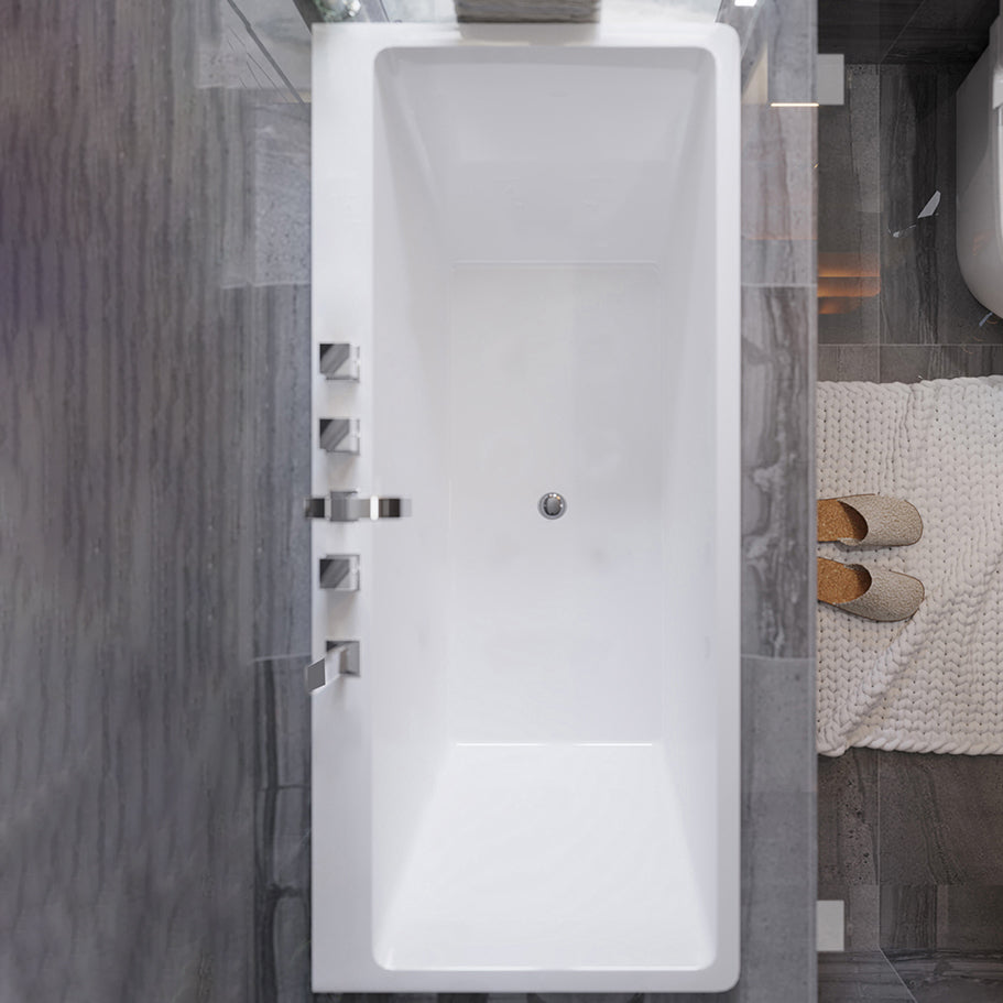 Acrylic Drop in Rectangular Bath Modern Soaking White Bathtub