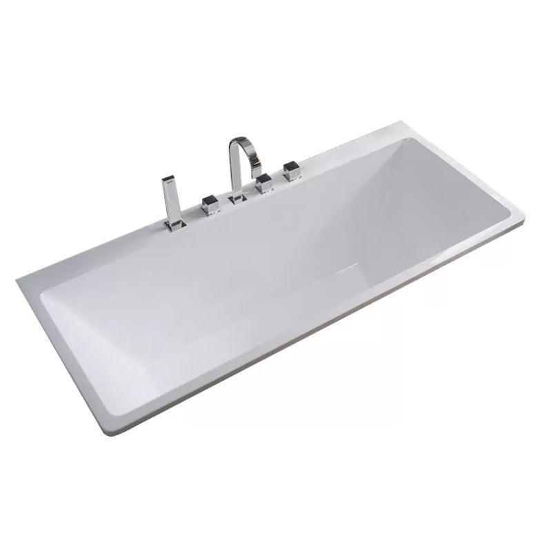 Acrylic Drop in Rectangular Bath Modern Soaking White Bathtub