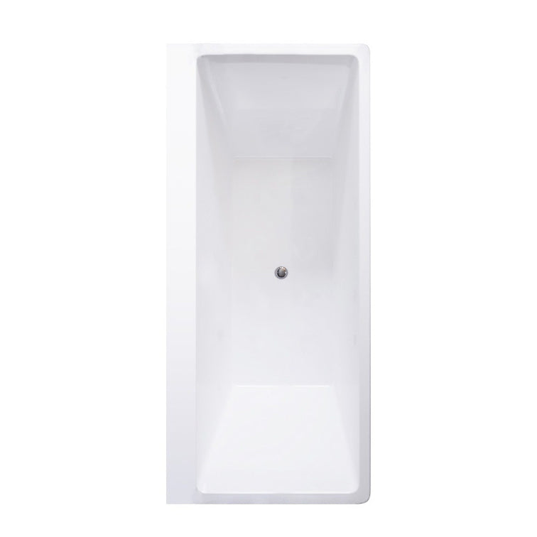 Acrylic Drop in Rectangular Bath Modern Soaking White Bathtub