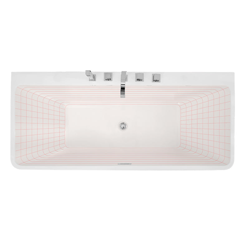 Acrylic Drop in Rectangular Bath Modern Soaking White Bathtub