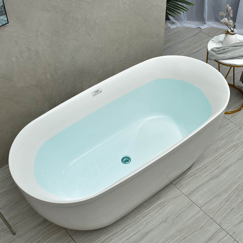 Freestanding Soaking Bathtub Antique Finish Modern Oval Bath Tub