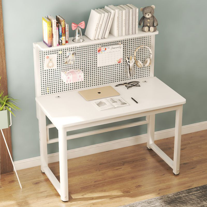 Home Kids Desk with Shelf Wooden Writing Desk Kids Desk in White