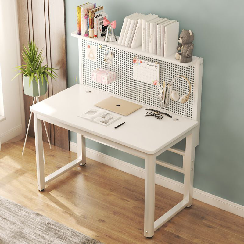 Home Kids Desk with Shelf Wooden Writing Desk Kids Desk in White