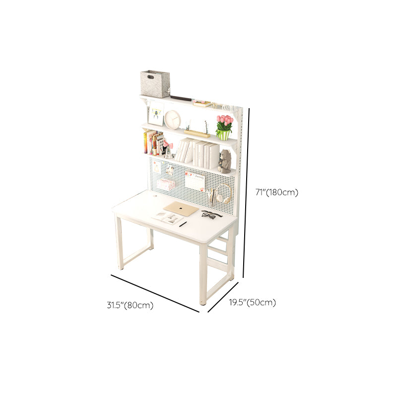 Home Kids Desk with Shelf Wooden Writing Desk Kids Desk in White