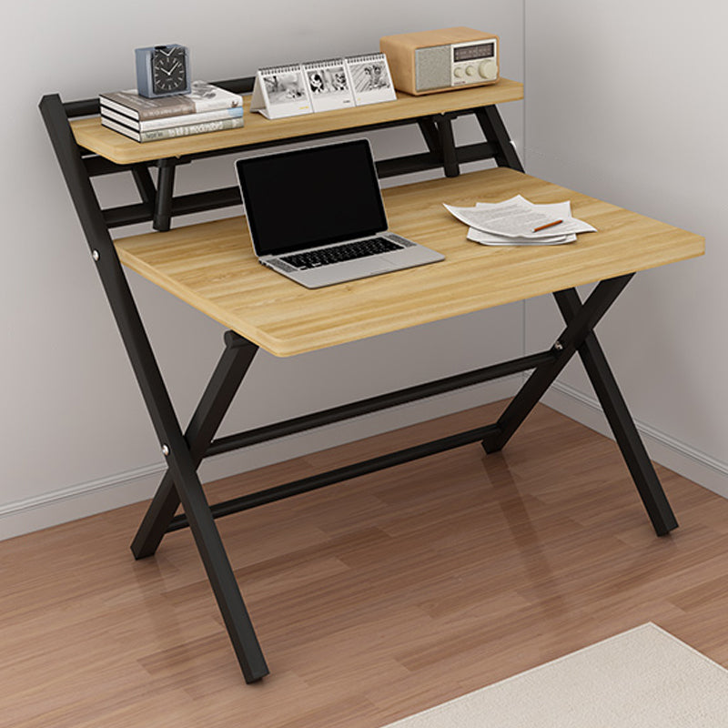 Wooden Top Lap Desk Metal Base Kids Writing Desk Foldable Table