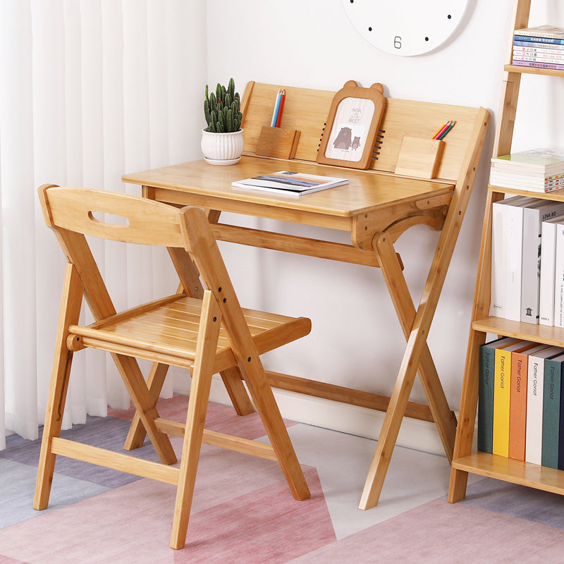 Wood Lap Desk and Chair Kids Writing Desk in Natural Child Desk