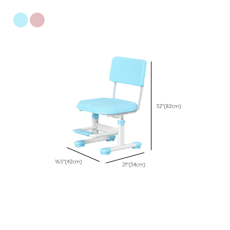 Pink and Blue Student Desk Adjustable Metal and Wood Kid's Desk