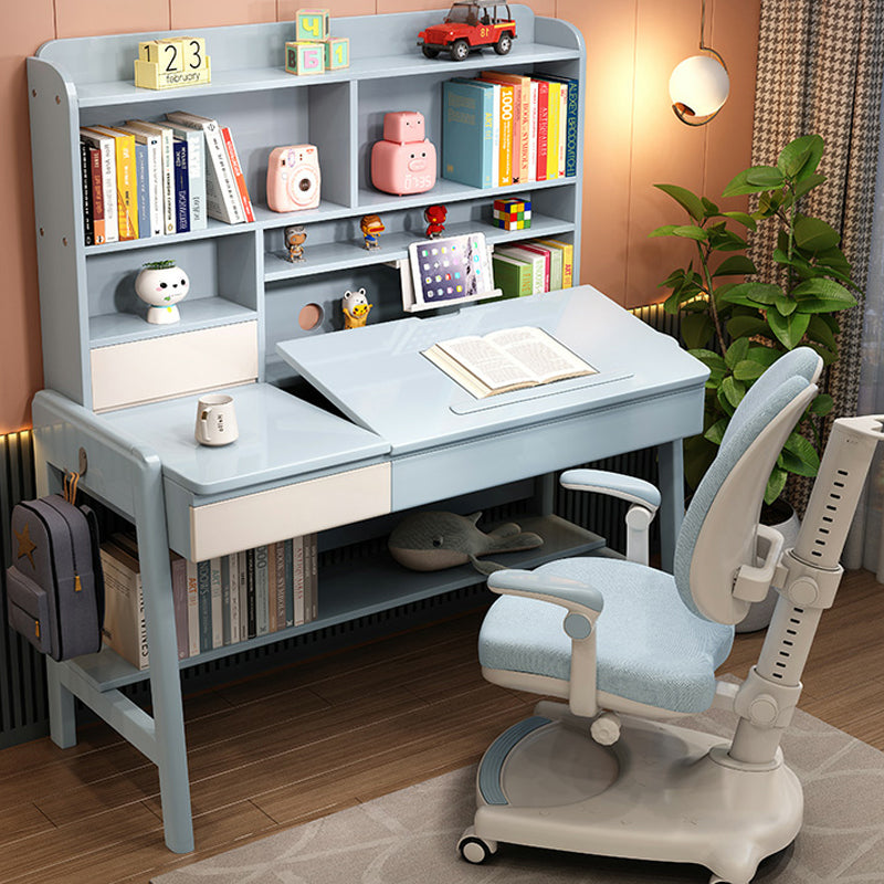 Solid Wood Writing Desk Desk and Chair Set Adjustable Student Desk for Home