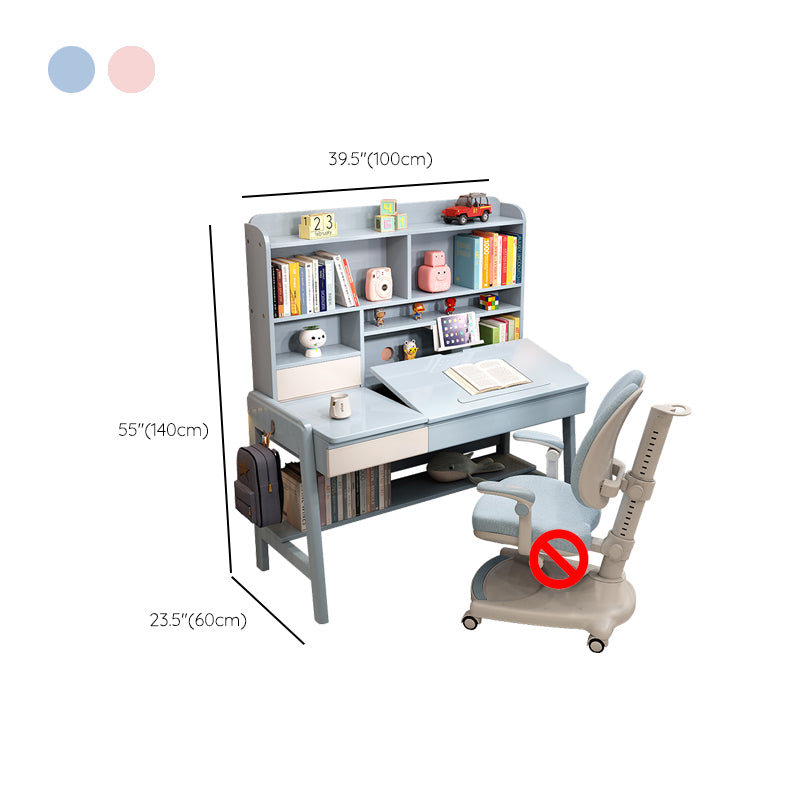 Solid Wood Writing Desk Desk and Chair Set Adjustable Student Desk for Home