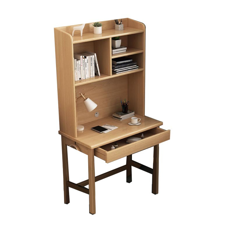 Home Study Desk 61.02" H Wood Kids Desk and Chair with Hutch