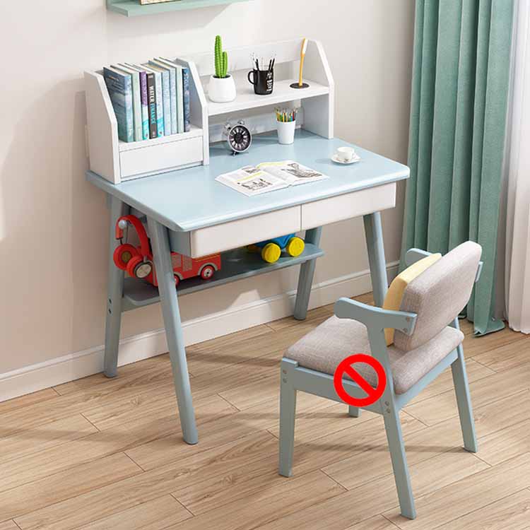 Writing Desk with Hutch Bedroom Kids Desk and Chair with 2 Drawers