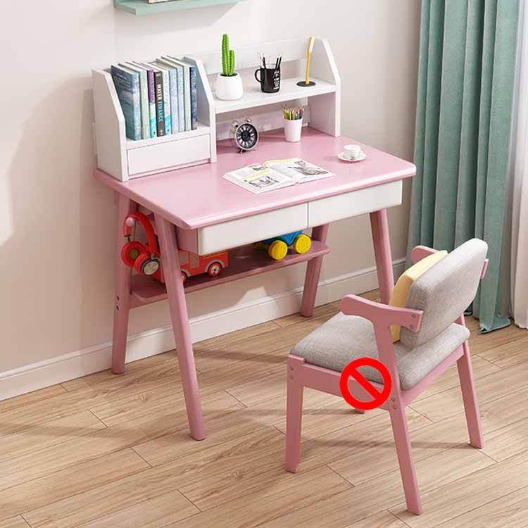 Writing Desk with Hutch Bedroom Kids Desk and Chair with 2 Drawers