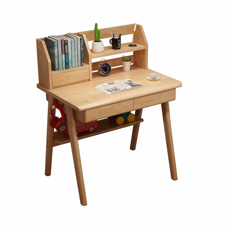 Writing Desk with Hutch Bedroom Kids Desk and Chair with 2 Drawers