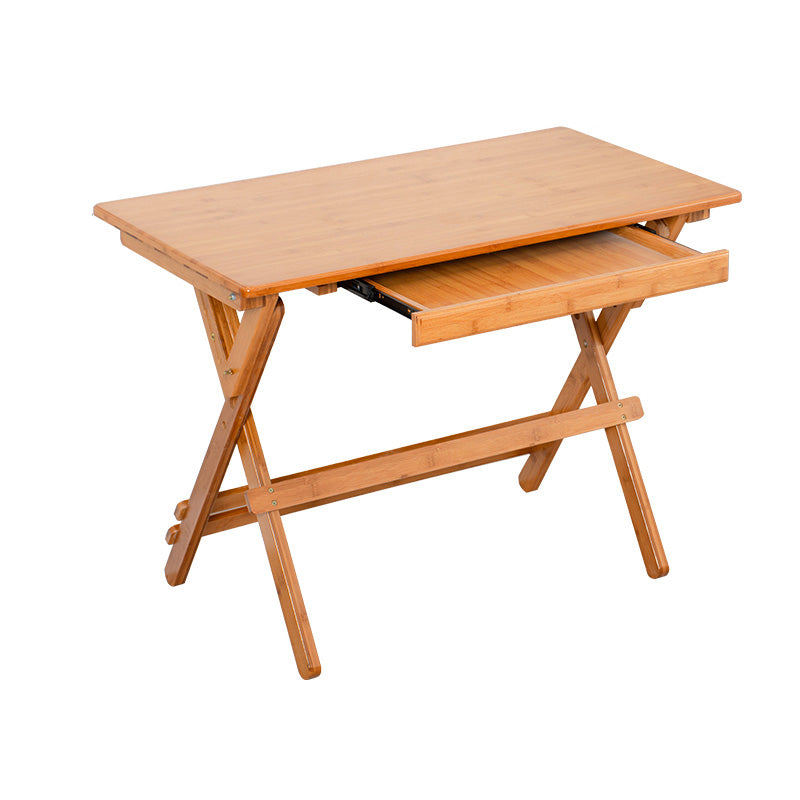 Foldable Desk and Chair Set Bamboo Kids Writing Desk in Natural