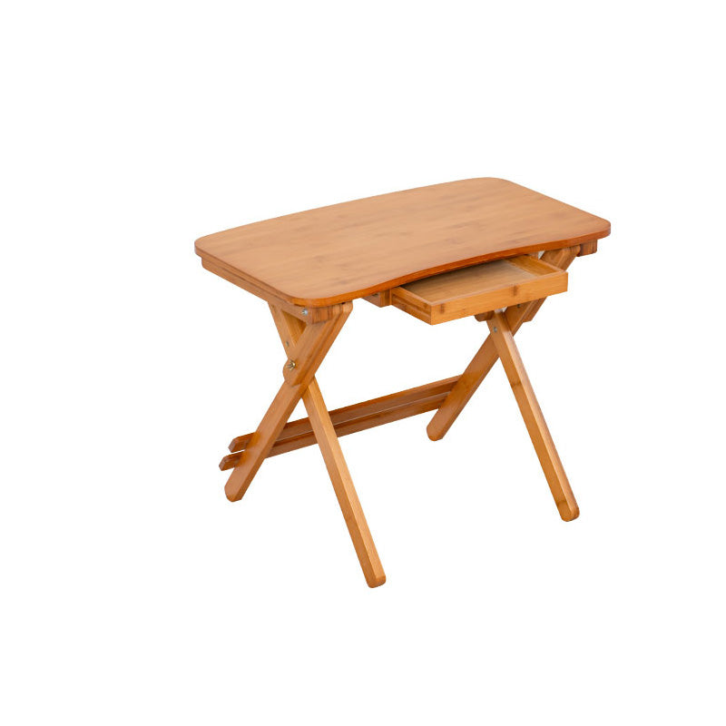 Foldable Desk and Chair Set Bamboo Kids Writing Desk in Natural