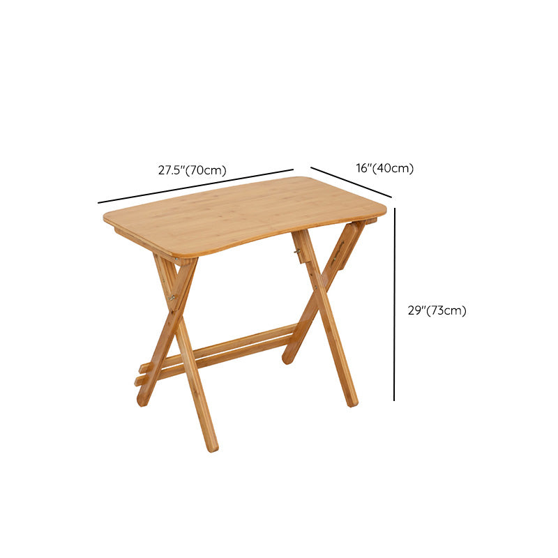 Foldable Desk and Chair Set Bamboo Kids Writing Desk in Natural