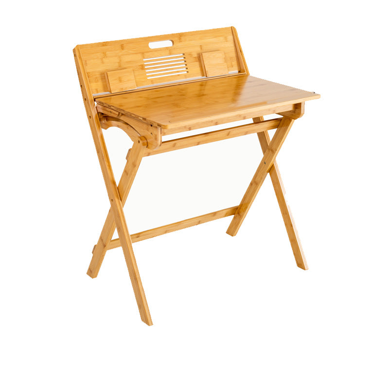 Foldable Kids Desk and Chair Set Bamboo Writing Desk with Storage