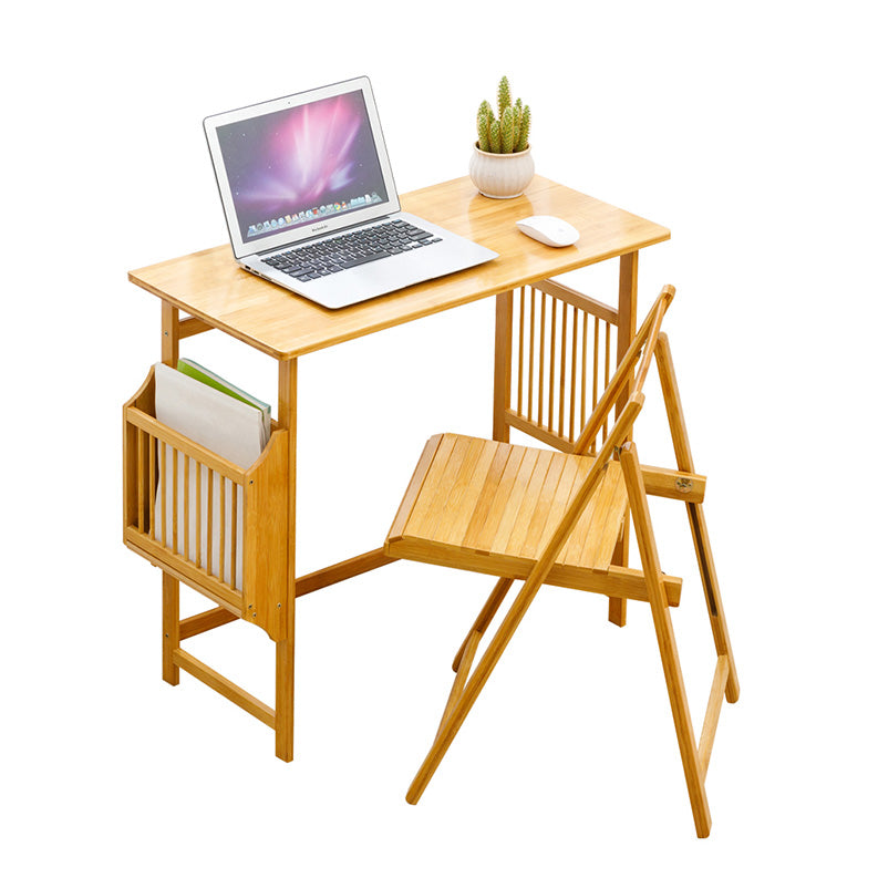 Bamboo Kids Desks with Storage Natural/Brown Writing Desks and Chair Set