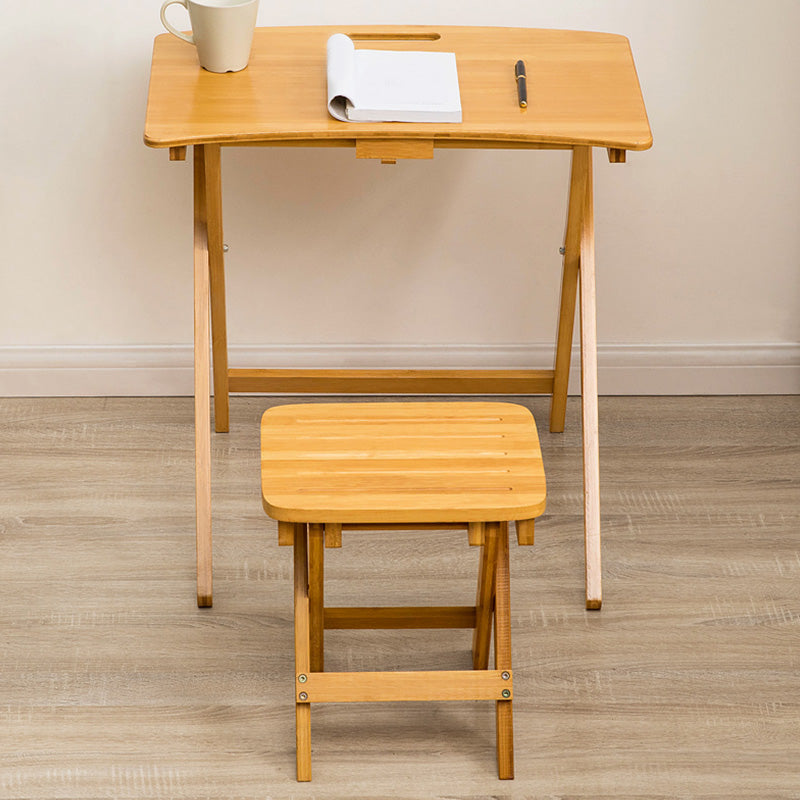 Foldable Kids Desks and Chair Set Bamboo Kids Desks Writing Desk