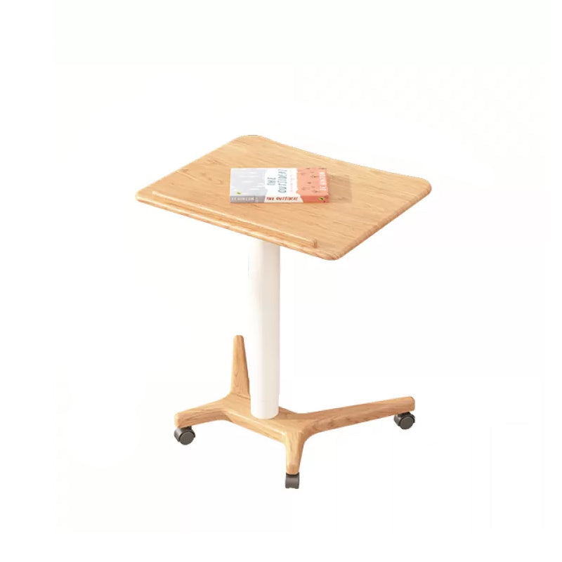 Scandinavian Lifting Standing Desk with Casters Wood Writing Desk