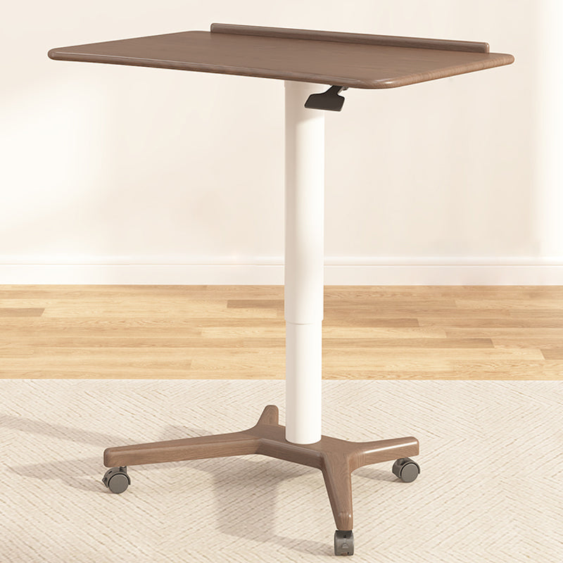 Scandinavian Lifting Standing Desk with Casters Wood Writing Desk