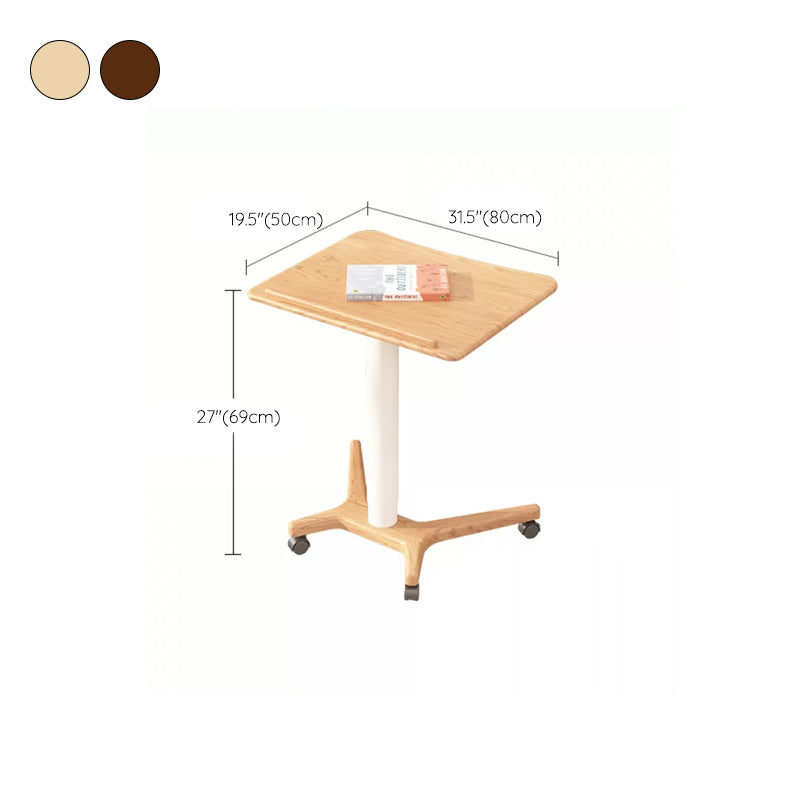 Scandinavian Lifting Standing Desk with Casters Wood Writing Desk