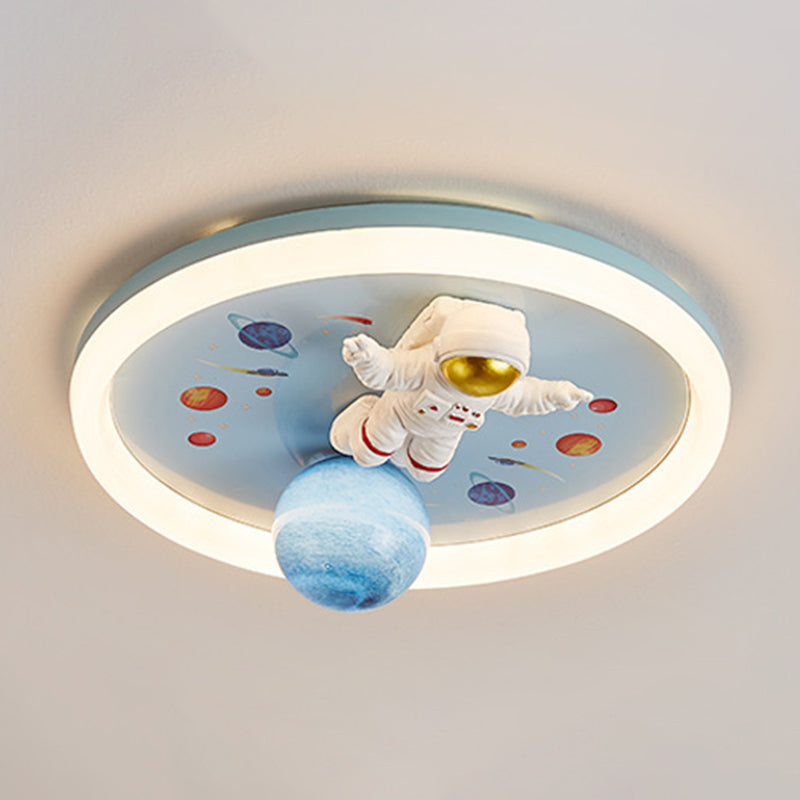 Single Blue Modernism Flush Mount Lighting Unique Ceiling Light for Bedroom