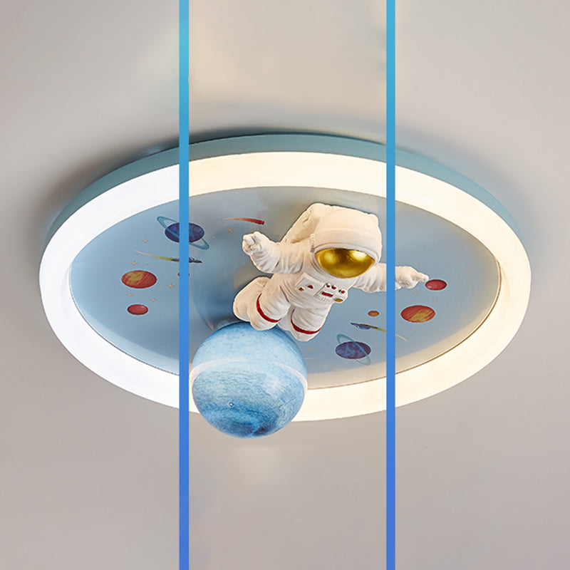 Single Blue Modernism Flush Mount Lighting Unique Ceiling Light for Bedroom