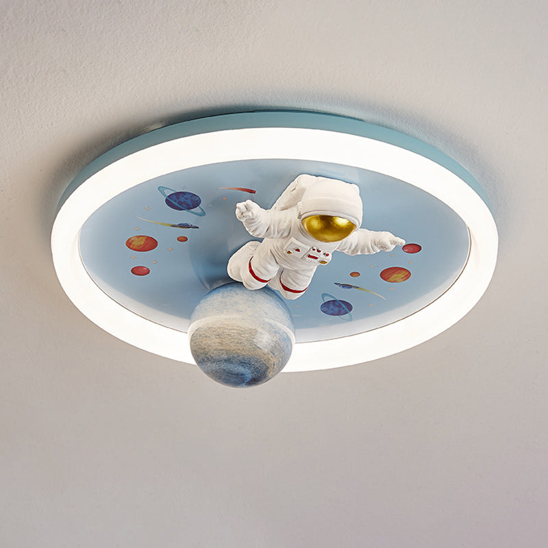 Single Blue Modernism Flush Mount Lighting Unique Ceiling Light for Bedroom