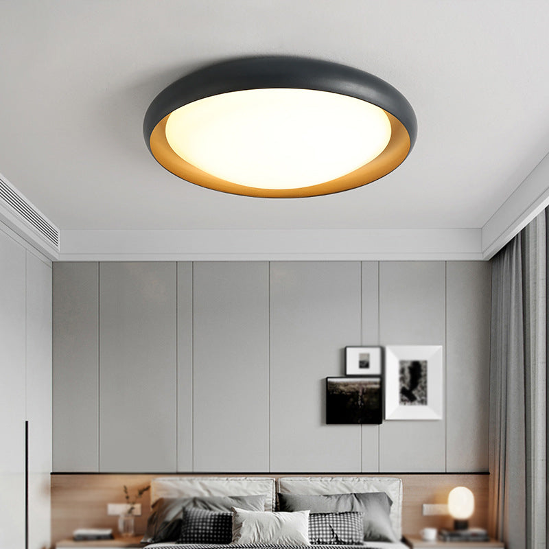 Single Black Flush Mount Lighting Modernism Shaded Ceiling Light for Bedroom