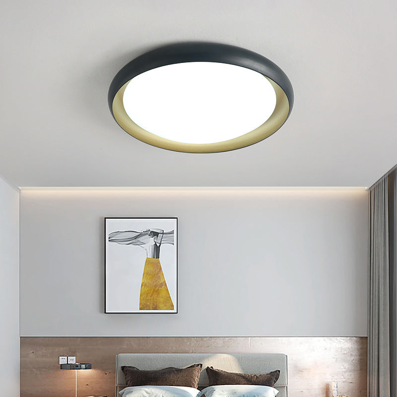 Single Black Flush Mount Lighting Modernism Shaded Ceiling Light for Bedroom