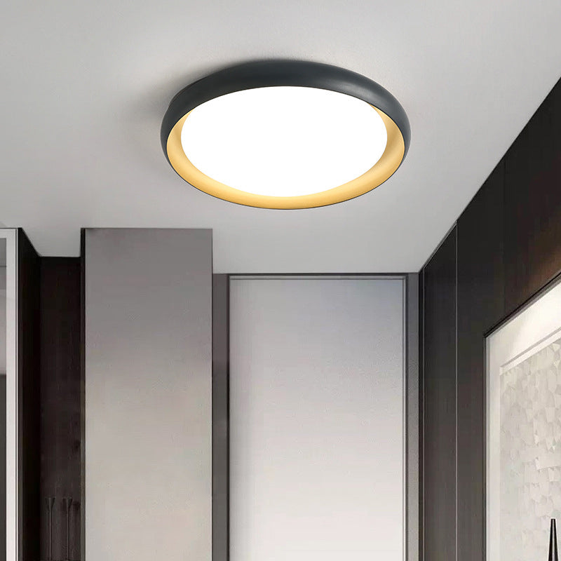 Single Black Flush Mount Lighting Modernism Shaded Ceiling Light for Bedroom