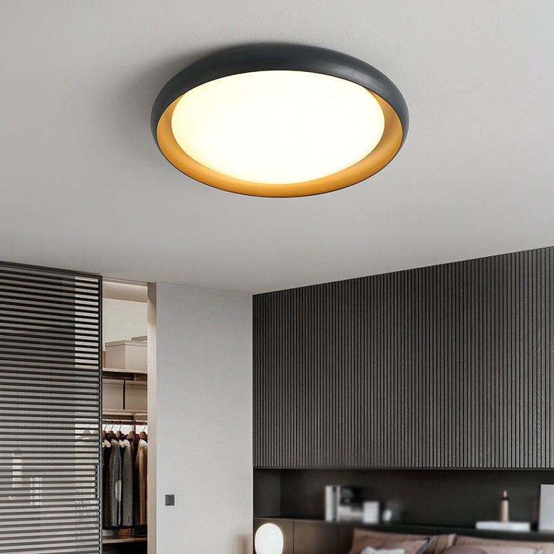 Single Black Flush Mount Lighting Modernism Shaded Ceiling Light for Bedroom