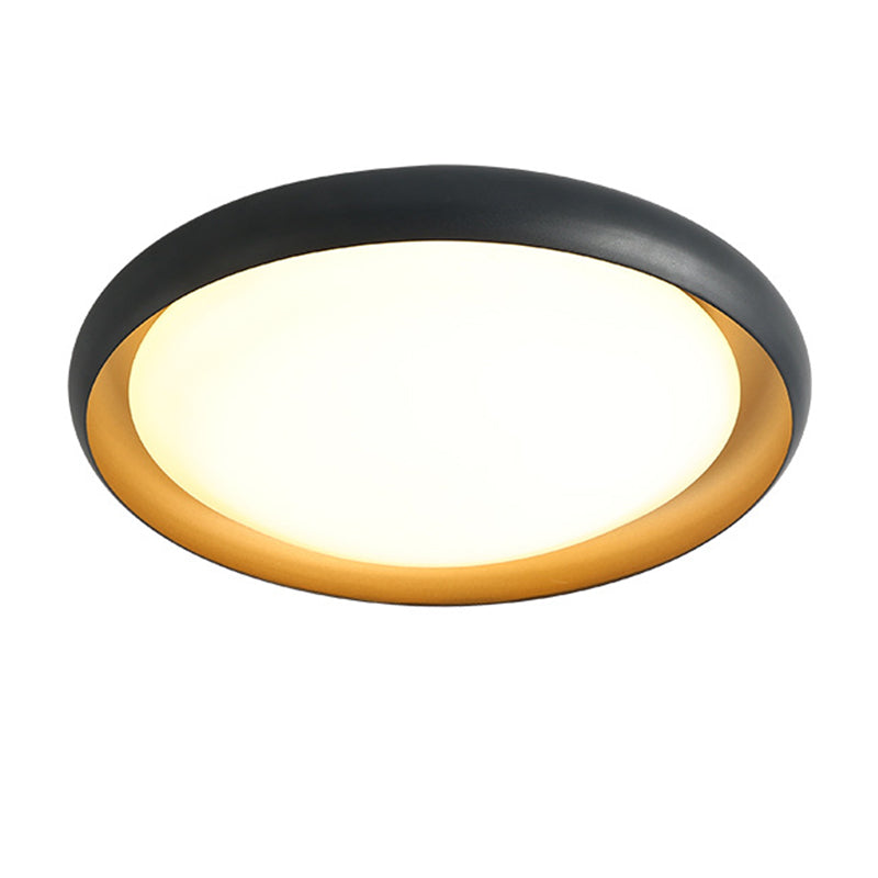 Single Black Flush Mount Lighting Modernism Shaded Ceiling Light for Bedroom