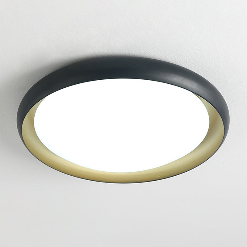 Single Black Flush Mount Lighting Modernism Shaded Ceiling Light for Bedroom