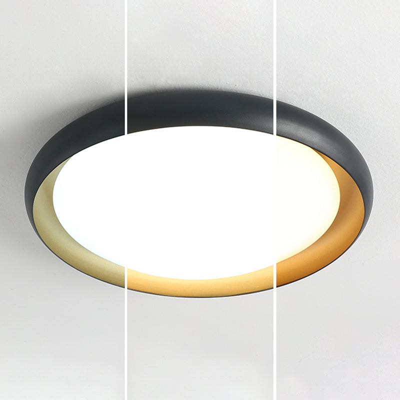 Single Black Flush Mount Lighting Modernism Shaded Ceiling Light for Bedroom