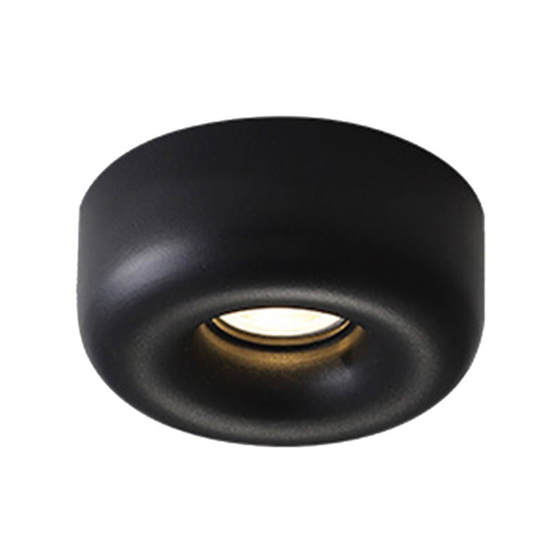 Iron Ceiling Flush Mount Round Ceiling Flush in Black / White / Gold Finish