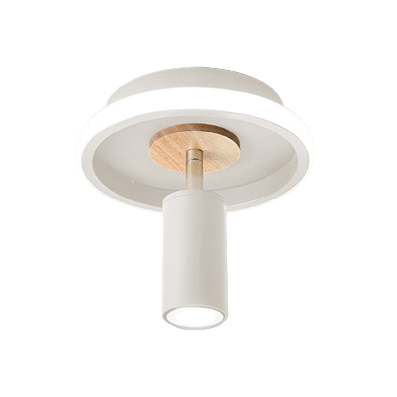 Cylinder Modern Ceiling Semi Flush Adjustable Wood Semi Flush