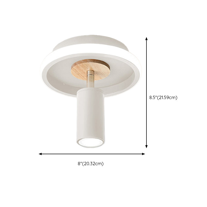 Cylinder Modern Ceiling Semi Flush Adjustable Wood Semi Flush