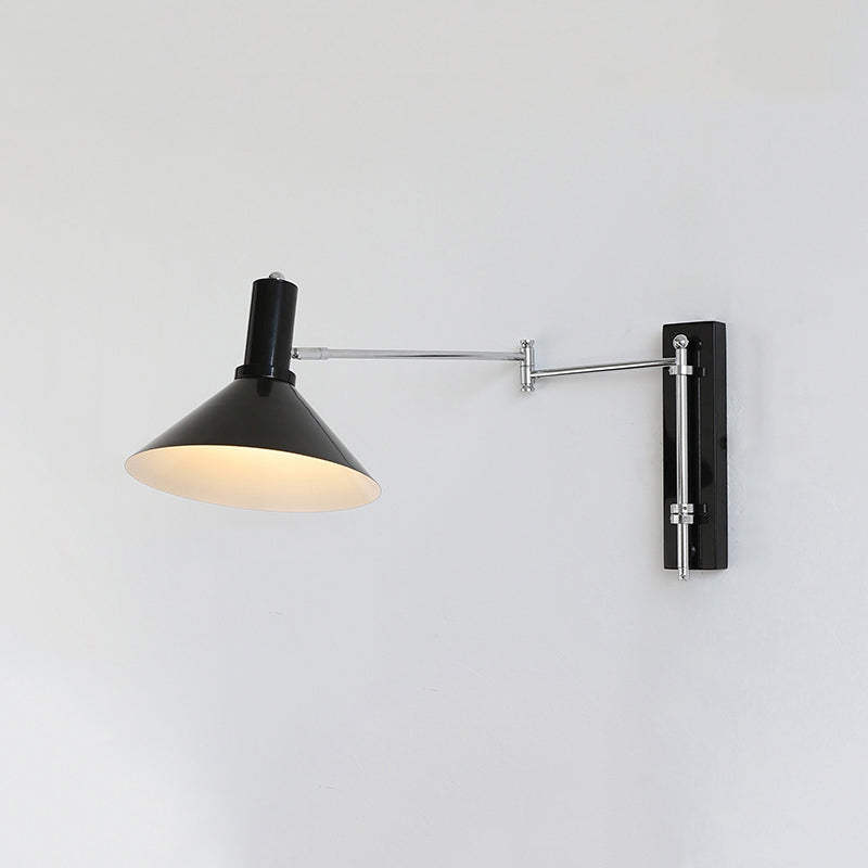 1 - Light Wall Lamp in Black / White / Red Adjustable Metal Contemporary Wall Sconce