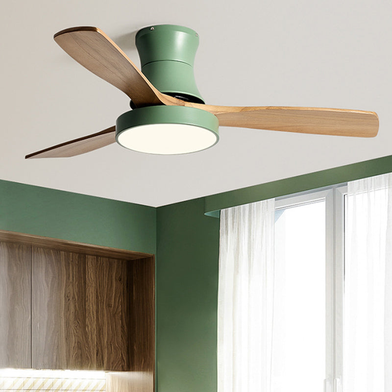 Wooden Ceiling Fan Light Fixture Modern LED Ceiling Lamp for Bedroom